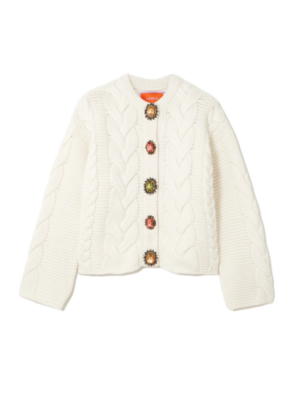 LA DoubleJ Portrait Ivory Chunky Cardigan